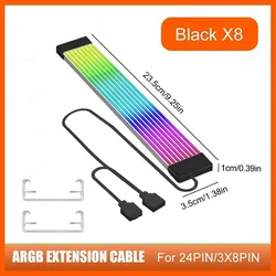 Enhanced PC RGB Light Strip for Enhanced Computer Aesthetics and Customization (Black GPU 3x8PIN)