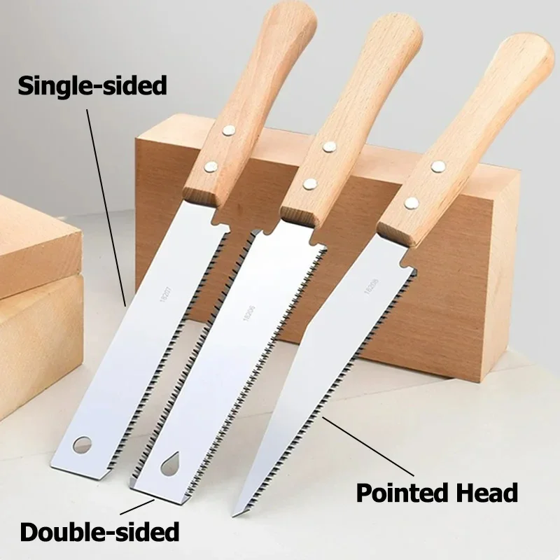Japanese Style Hand Saw Non-slip Wooden Handle Pull Saw Flush Cut Flexible Woodworking Cutting Tool