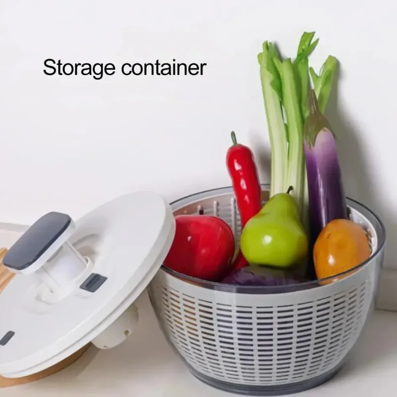 4.5L Large Capacity Press Type Drying Manual Lettuce Spinner for Vegetable Prepping Vegetable Spinner Household Supplies