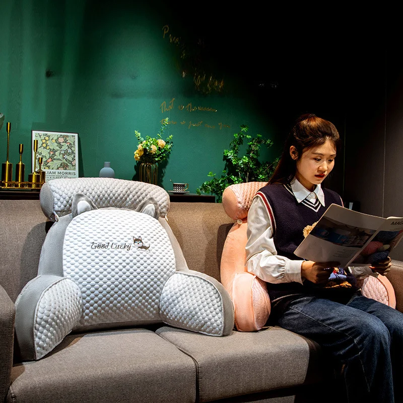 Cute Pillow Bed Head Cushion Summer Soft Pack Bedroom Back Throw Pillows Removable and Washable Ice Peas Waist Cushions - Image 4