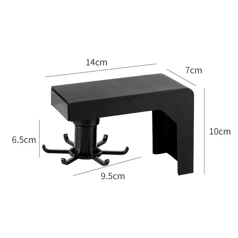 Free Punch Storage Rack Door Cabinet Shelves for Wall Rotating Punch-free Hanger Swivel Hook Kitchenware Kitchen Tools