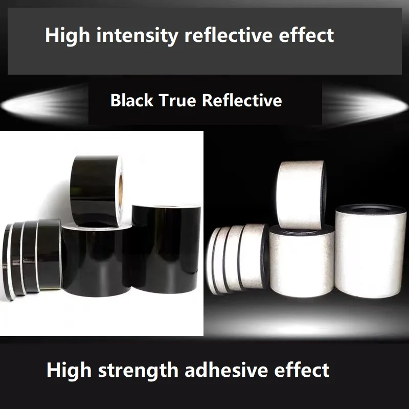 Reflective Tape Black Reflective Sticker Tape High Brightness Collision Warning Waterproof