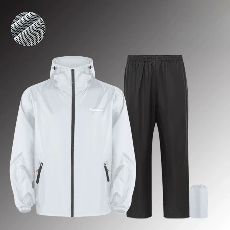 Men's and Women's Electric Car Riding Fishing Suit Reflective Raincoat Rain Pants Set Full Body Rainstorm Protection