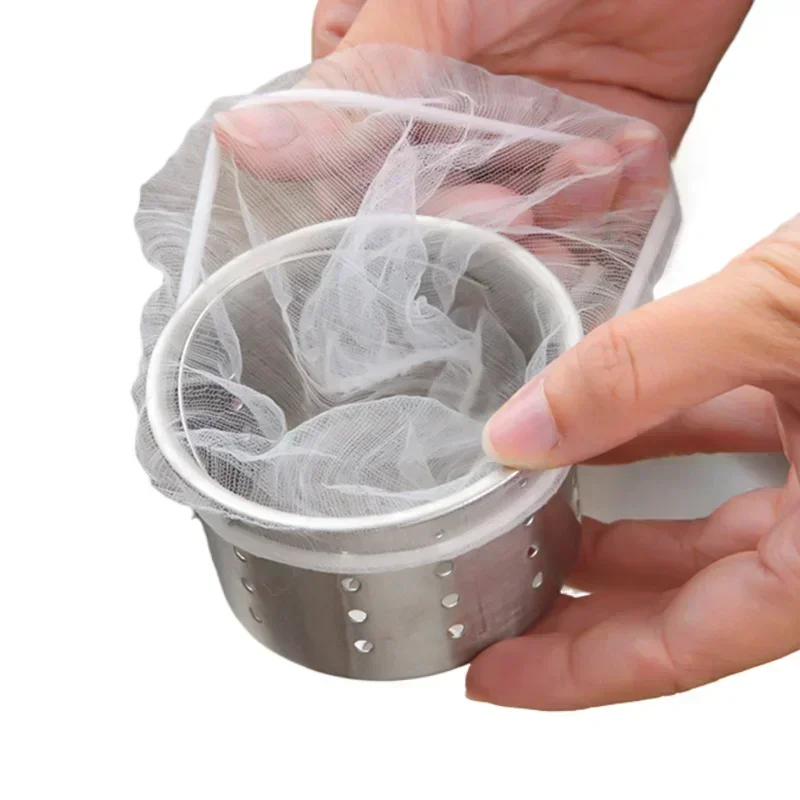 100pcs Disposable Sink Garbage Filter Sewer Kitchen Floor Drain Pool Anti-blocking Mesh Bag Sink Strainer Accessories
