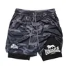 Print 2 in 1 Running Shorts for Men Gym Workout Compression Shorts with Phone Pocket Towel Loop Summer Sport Athletic Activewear 1