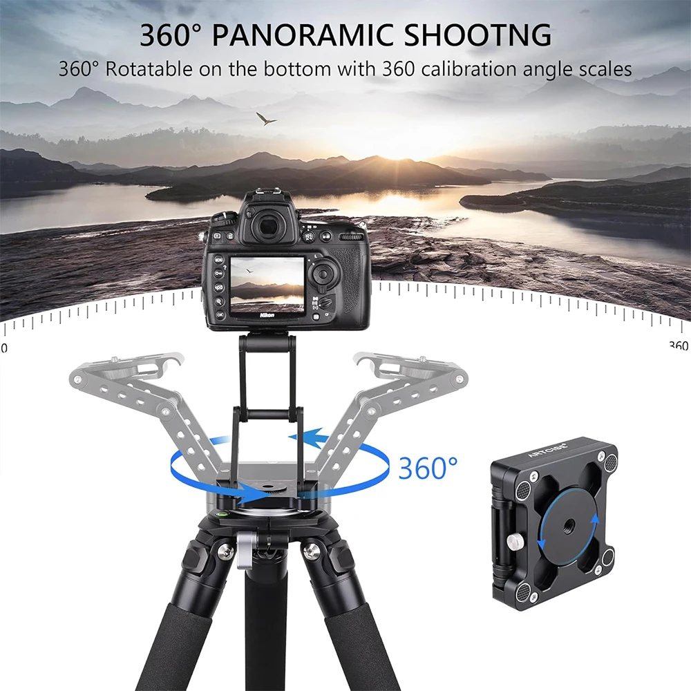 ARTCISE MH5 Z Flex Tilt tripod head aluminum alloy all metal flexible folding 360&deg; panoramic for Canon Nikon Sony DSRL camcorder