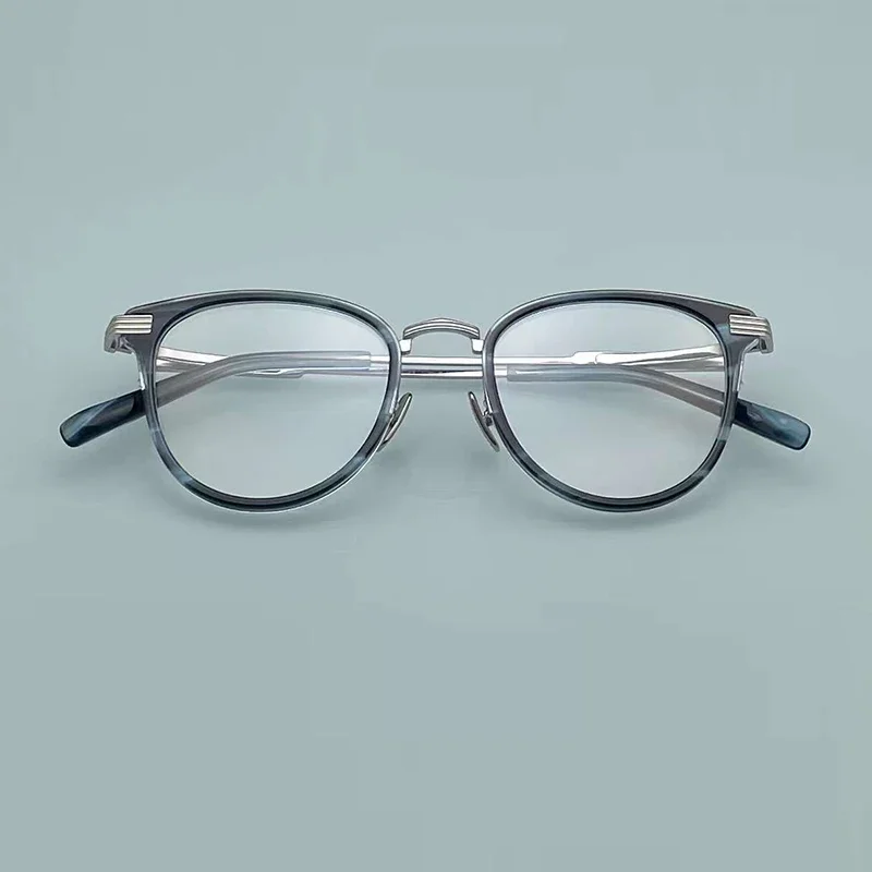 

Оригинальные японские очки ручной работы с круглой оправой в стиле ретро Чистые очки для близорукости по рецепту Tiantium 49-22-149