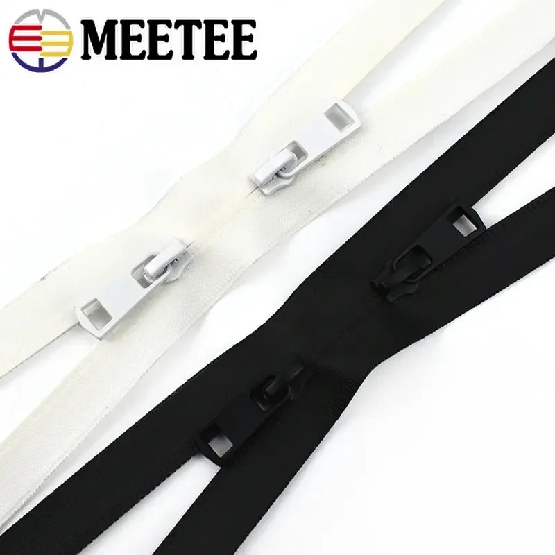 Cerniera in resina Open-end singolo/doppio cursori cerniere giacca bidirezionale cappotto cerniera lunga borsa fai da te accessori per cucire indumenti