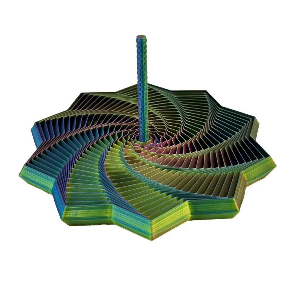 PLA Genişletilmiş Duyusal Dönen Oyuncak Yıldız 3D Baskılı Dönen Spiral Stres Giderici Saplı Masaüstü Dekompresyon Oyuncağı