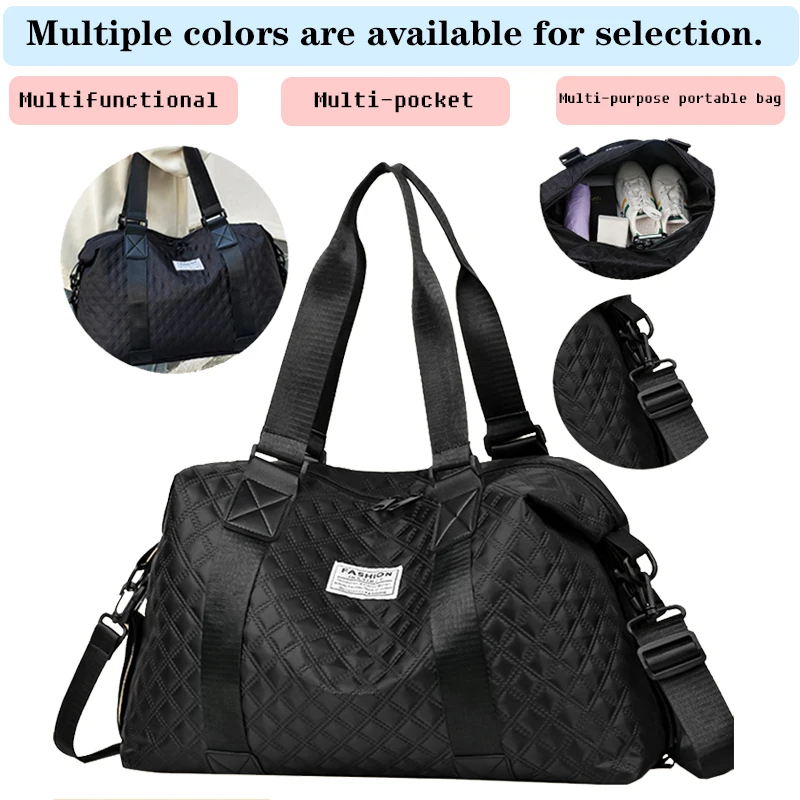 Fashion Women's Multi-color Quilted Duffle Bag for Travel Daily Outings Stylish Spacious Lightweight Versatile Bag
