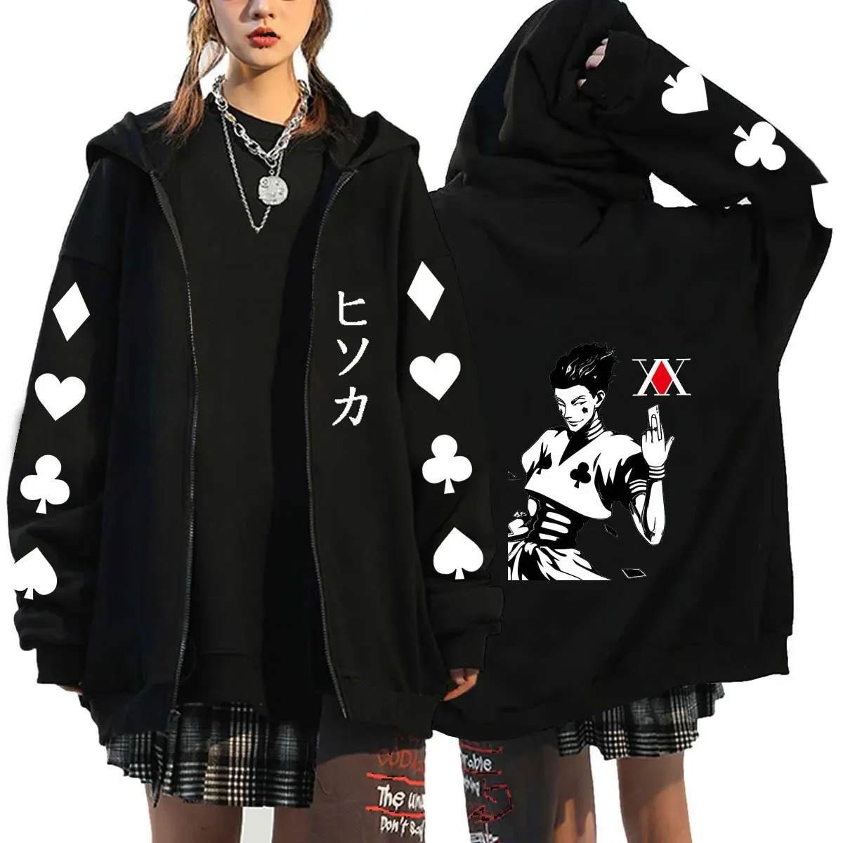 

Anime Hunter X Hunter Hoodie Zip Up Hoodies Sweatshirts Hoodie Men Sportswear Cosplay Clothes Women Harajuku Coat