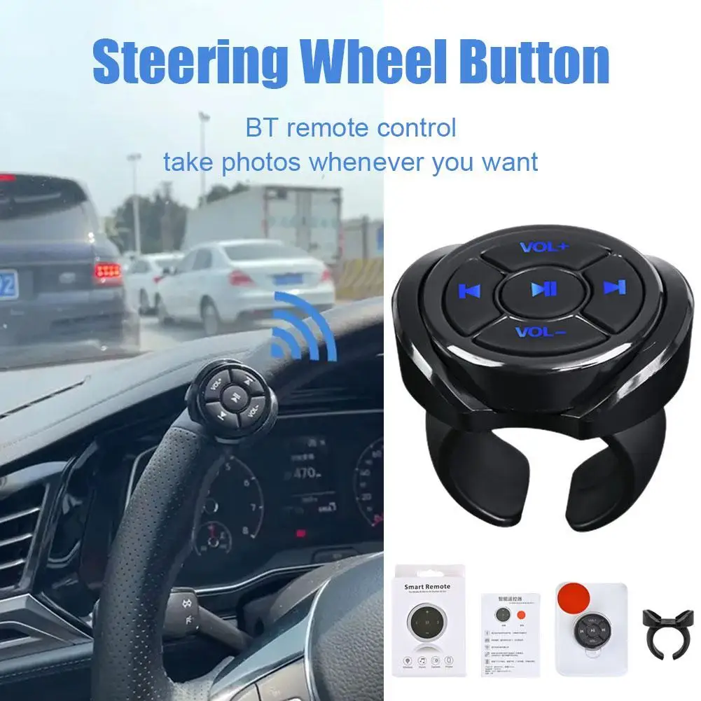 

Wireless Bluetooth Remote Controller Media Button Car Motorcycle Bike Steering Wheel Music Play for IOS Android Phone Tablet