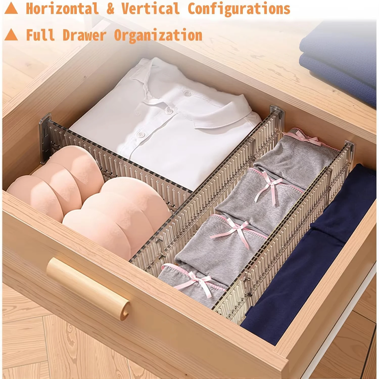 Adjustable Clear Plastic Drawer Divider