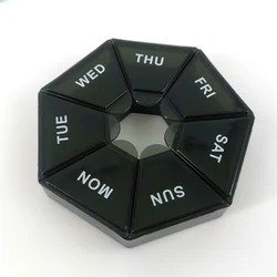 7 - Day Portable Pill Organizer and Storage Box (Black)