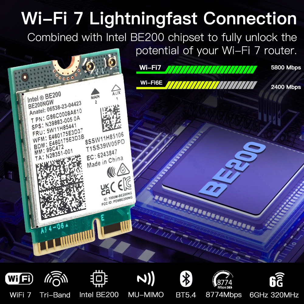 Band, M.2 NGFF, 8774Mbps, Desktop, Laptop, Antena