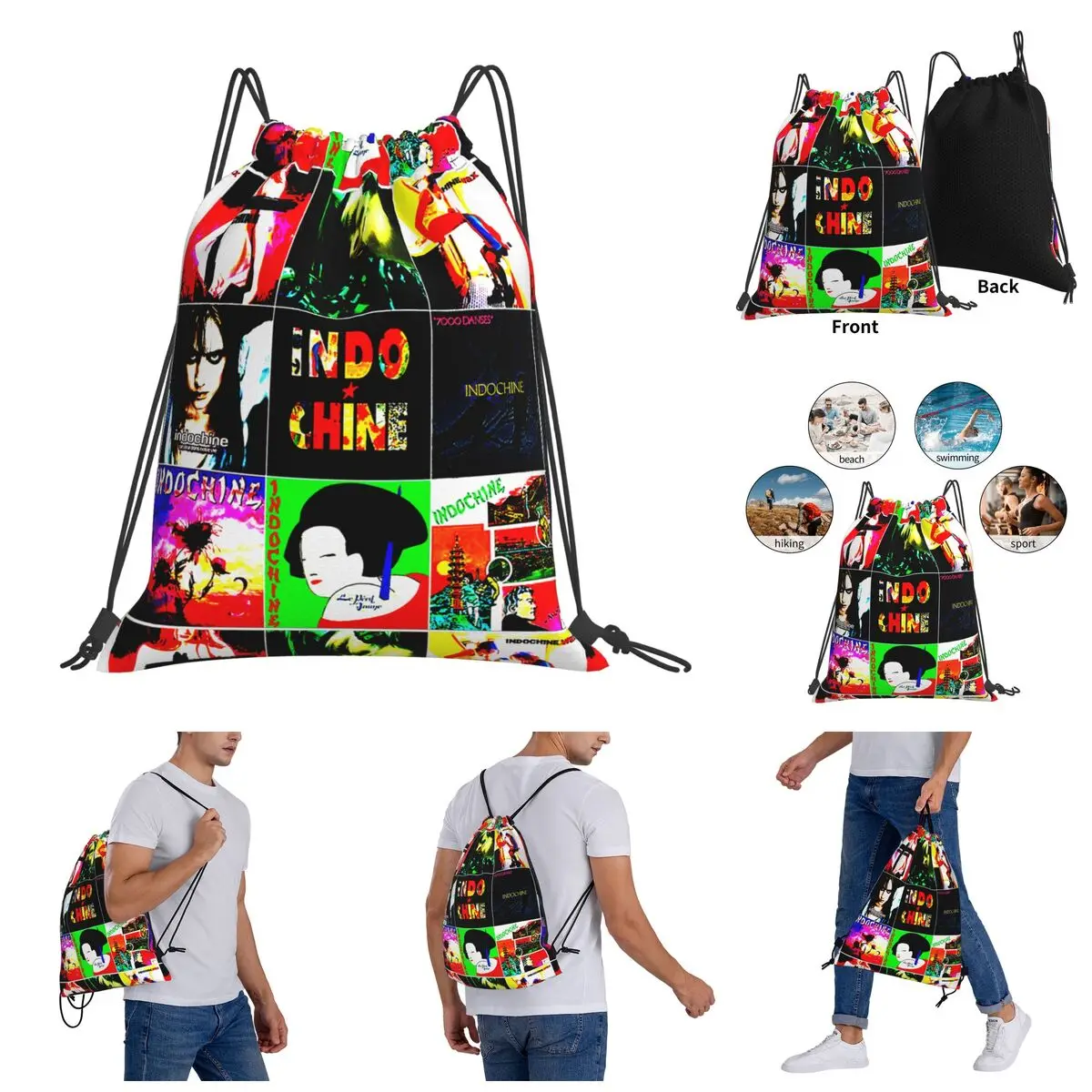 

Best Of Seller Logo Music Indochine Band From Drawstring Bags Gym Bag Casual Graphic Backpack Humor Graphic Knapsack