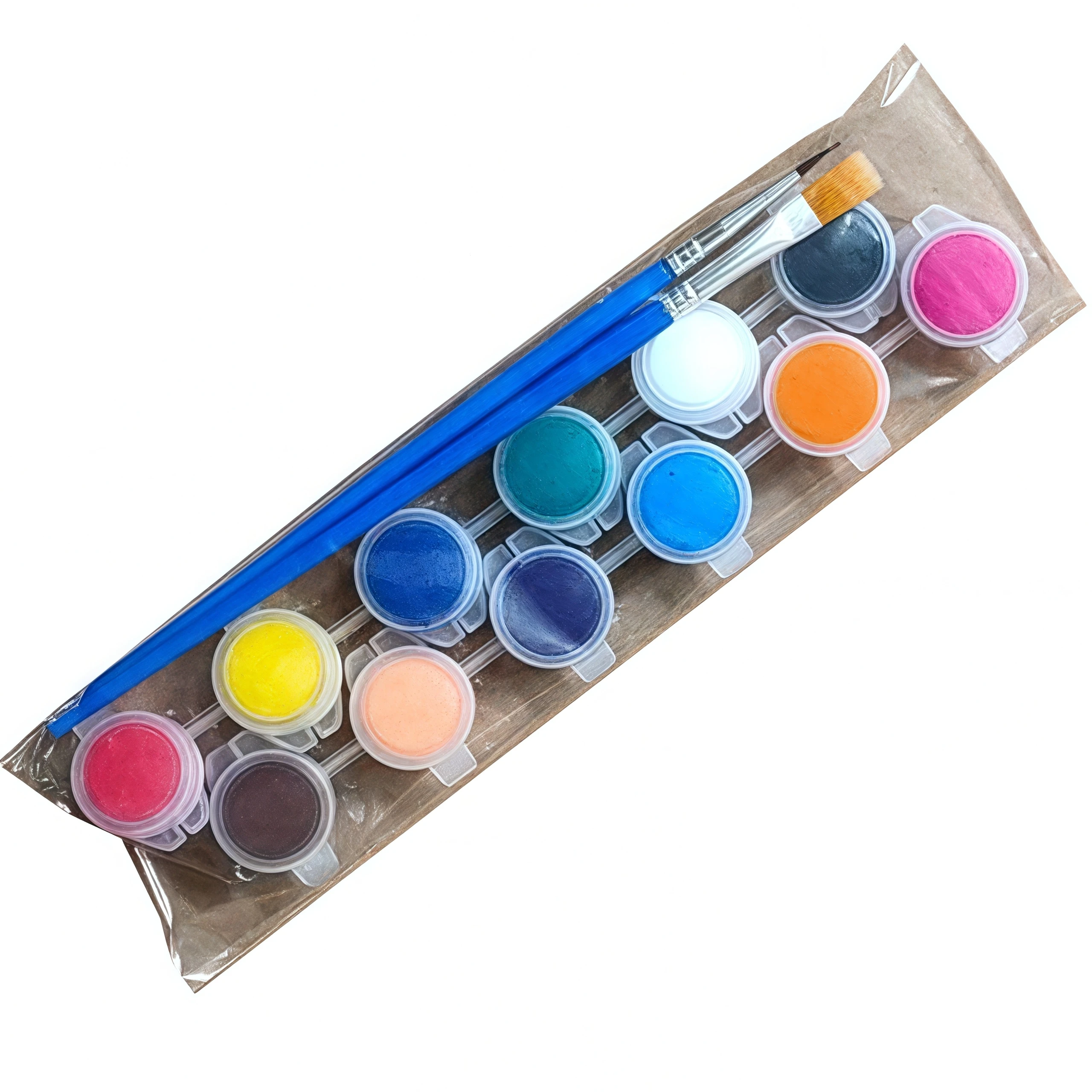 Acrylic Pigment Set 12 Color Watercolor Painting Pigment Set Stone Ceramic Painting Color Painting Paint with Built-in Brush