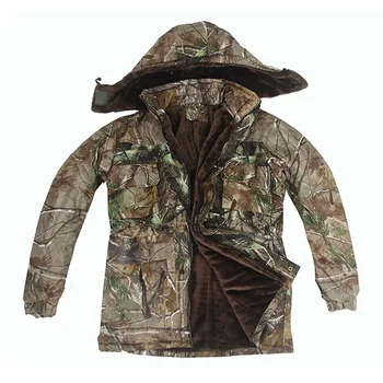 High Quality Men's Winter Thick Bionic Camouflage Ice Fishing Hunting Ghillie Suit - Outdoor Cold Qeather Cotton Coat Suit 2