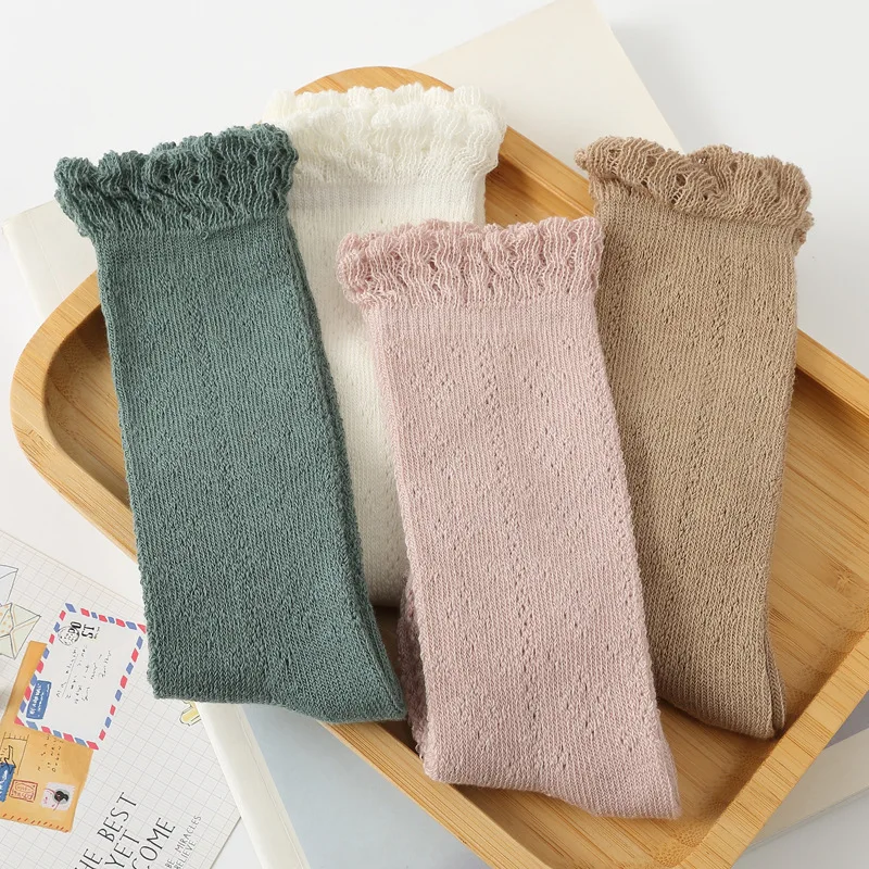 Baby Cotton Socks Hollow Girls Boy Leg Warmer Knee High Long Infant Children Princess Kids Sokken cotton socks baby socks