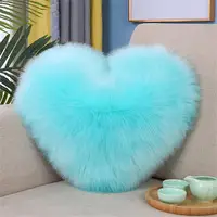Heart Shaped Sofa Cushion Soft Plush Pillow Cushion Decorative Thick Shaggy Fluffy Sofa Pillow Doll Home Decor 6