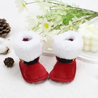 Baby toddler shoes, Christmas style, cute plush heart boots, warm and non-slip, suitable for holiday & party outfits, winter models 2