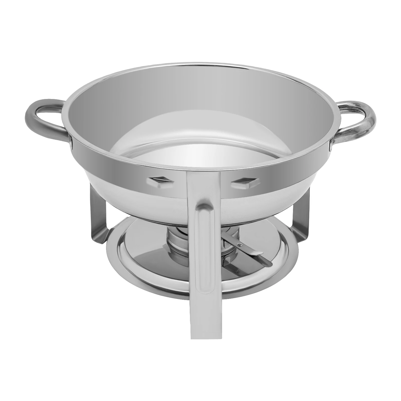 5L Edelstahlfarbener kreisförmiger Speiseherd, runde Chafers- und Buffetwärmer-Sets aus Edelstahl für Restaurants, Cafeterias – Detail 4