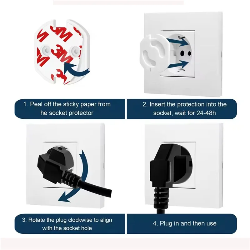 Outlet Covers Plastic Baby Security Protection Socket Covers Electrical Child Proof Safe Lock 6Pcs