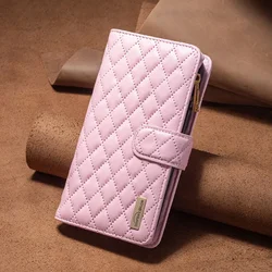 Compact Leather Wallet Case with Fragrance & Multi - Card Slots - iPhone 14 (Pink)