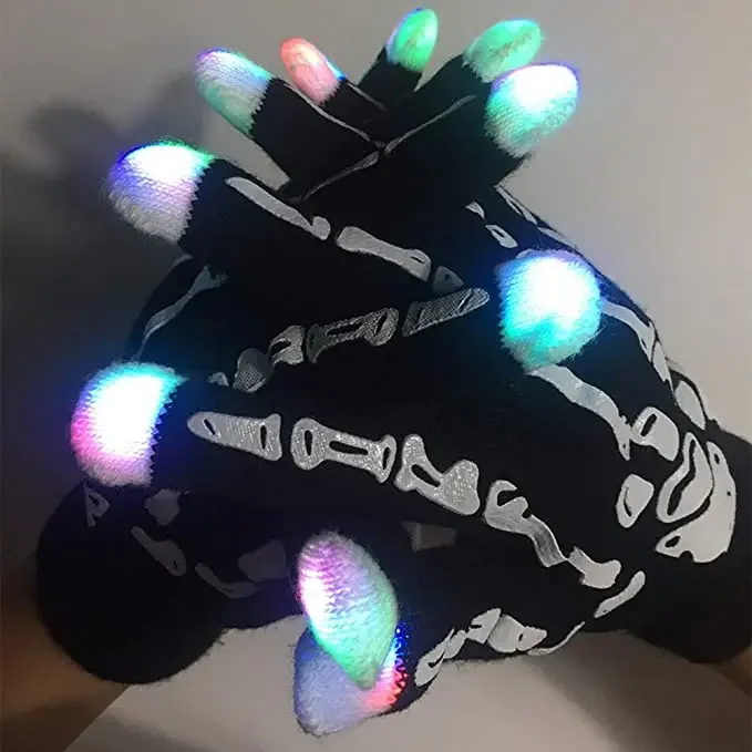 Glowing in the dark LED luminous Skeleton Gloves