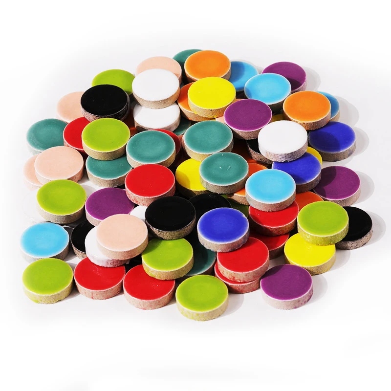

200g Multi Color Round Ceramic Mosaic Tiles Geometric DIY Mosaic Making Stones for Crafts Hobby Arts Wall Decoration