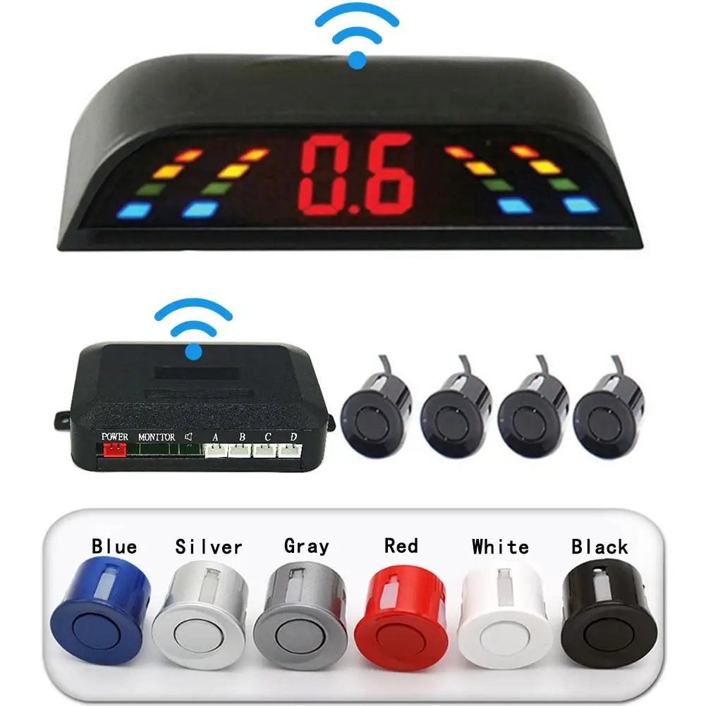 

Auto Car LED Wireless Parking Sensor Kit Parktronic 4 Sensors Auto Car Reverse Assistance Backup Radar Monitor System