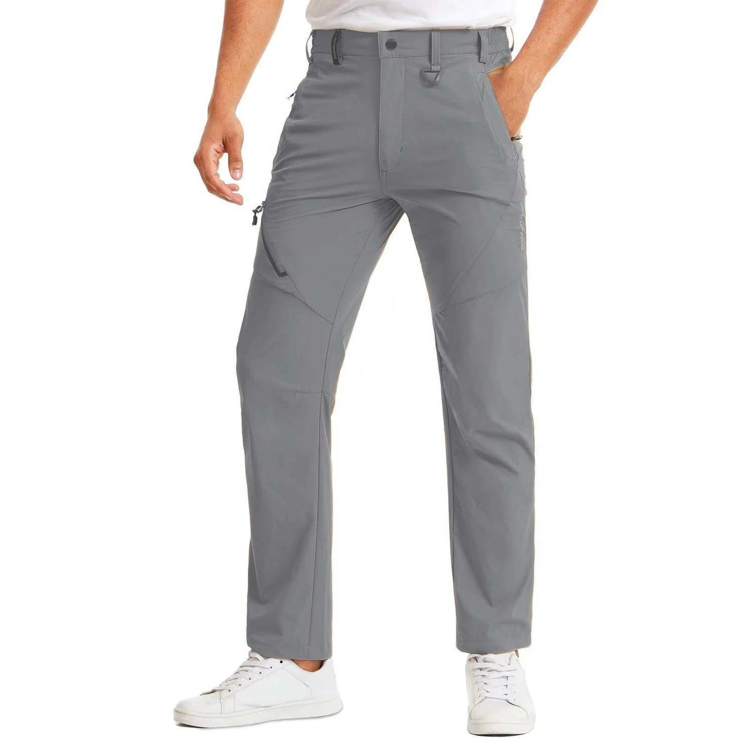 EKLENTSON Herren-Wanderhose, schnell trocknend, wasserdicht, leicht, Reißverschlusstaschen, Ripstop, lässige Outdoor-Angel-Reisehose – Detail 11