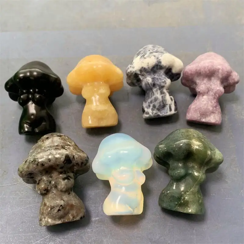 

Высококачественные кристаллы и камни лечебные для резьбы в виде грибов, аксессуары для украшения дома, 1 шт.