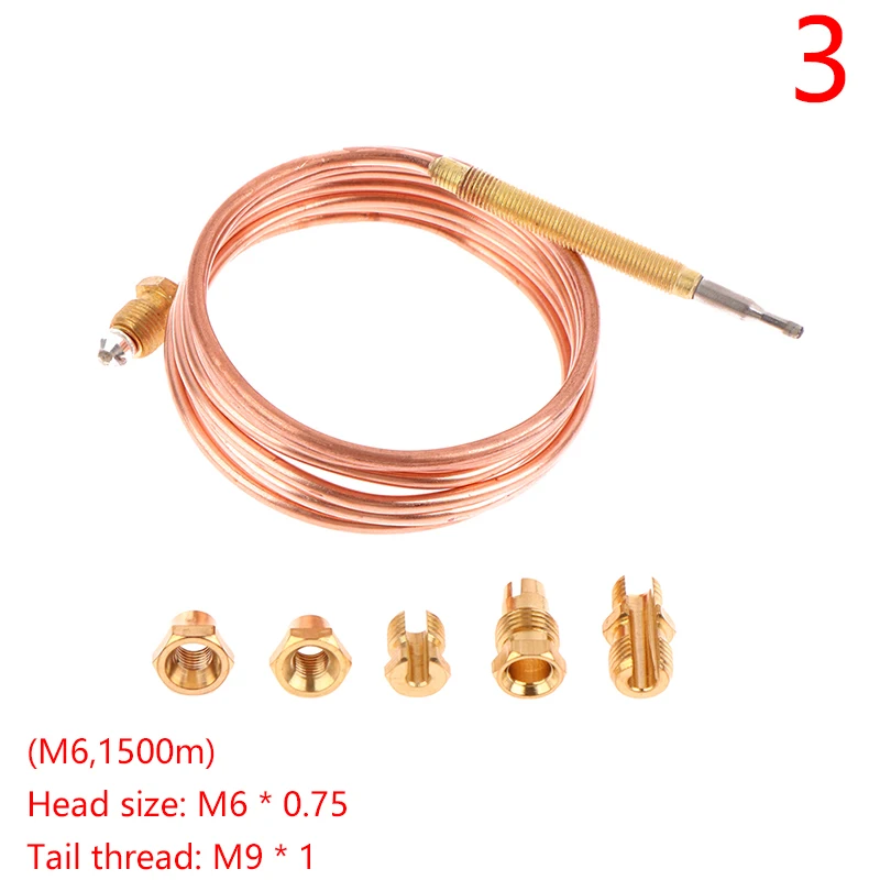 M6,1500mm Thermocouple Replacement Set For Gas Furnaces Boilers Water Heaters For Repairing Ovens Thermocouples