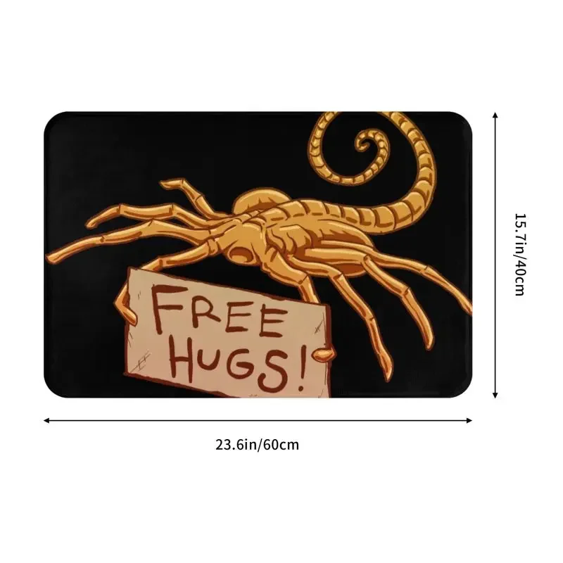 Free Hugs Front Door Mat Anti-Slip Outdoor Quick Dry Facehugger Alien Xenomorph Doormat Garden Garage Entrance Rug Carpet anti slip doormat
