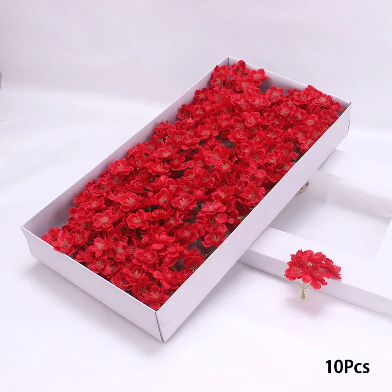 

10Pcs DIY Artificial Flower Soap Flower Head Forever Flowers Wedding Bouquet Hand Holding Flowers Cherry Blossom