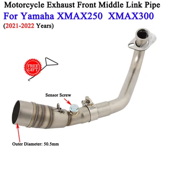 Slip On For Yamaha XMAX250 XMAX300 Xmax 250 300 Motorcycle Exhaust Modify Front Middle Link Pipe Connecting 51mm Moto Muffler