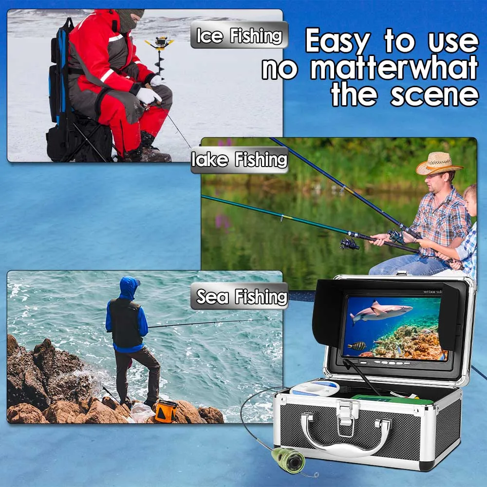 GAMWATER 7 Inch Underwater Fishing Camera 20M Infrared 6PCS Lights Waterproof Fish Finder Camera For Winter Ice / Sea Fishing