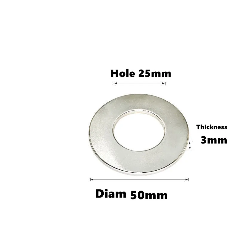 Anneau magnétique NdFeB, diamètre extérieur 50x25x10 /5/3mm Aimants de bain en néodyme en continu, aimant à base de terres rares, 50mm x 25mm x 10mm, 5mm, 3mm