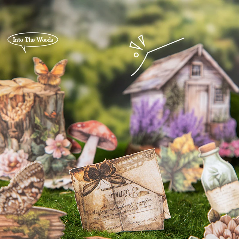 Mr.Paper Forest Journey 시리즈 귀여운 하드 카드 스티커 - 장 학생용품 정원 조경 테마 핸드북