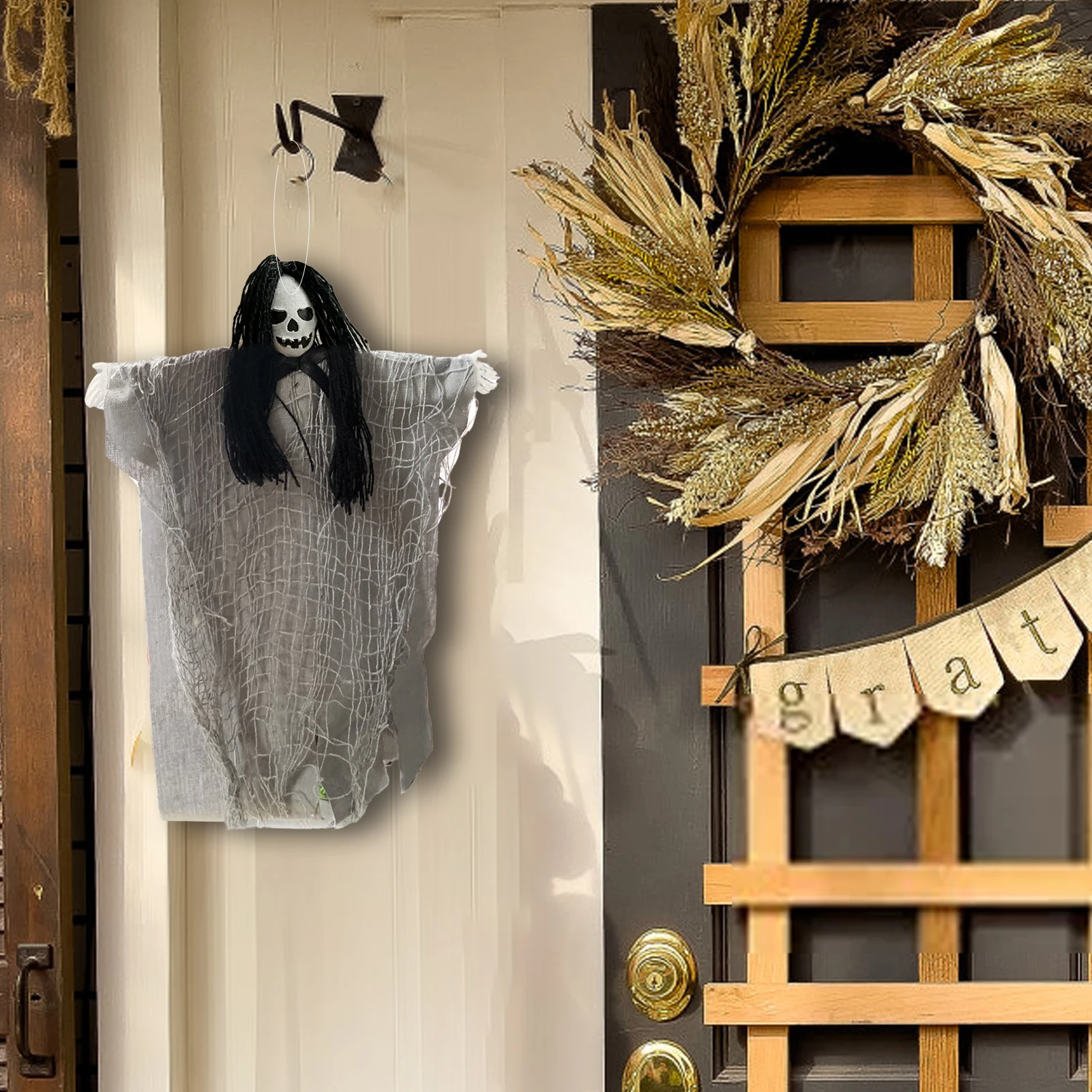 Halloween Ghost Flexible Foldable Party Props Thrilling Atmosphere Spooky Outdoor Decorations With String Meet Needs