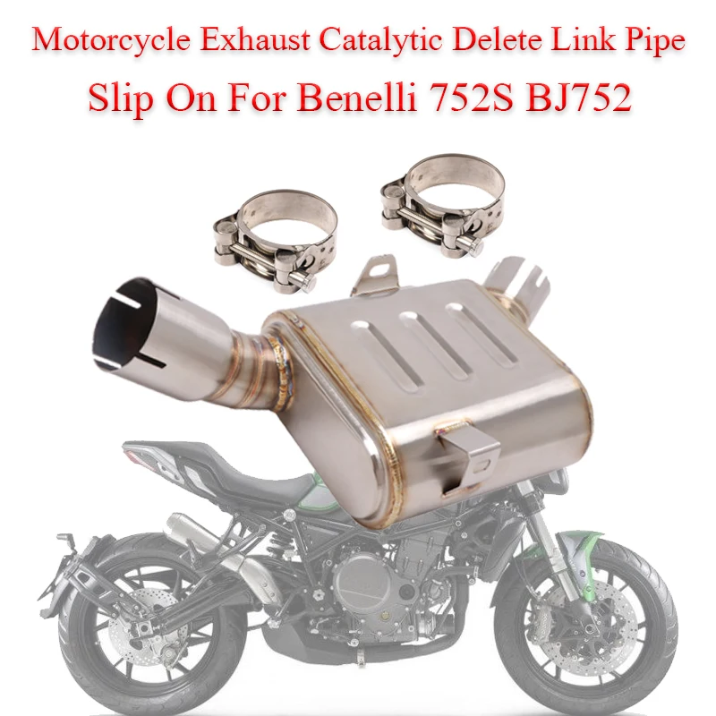

Slip On For Benelli 752S BJ752 BJ 752 S Exhaust Catalytic Delete Enhanced DEC Modified Escape Moto Muffler Middle Link Pipe