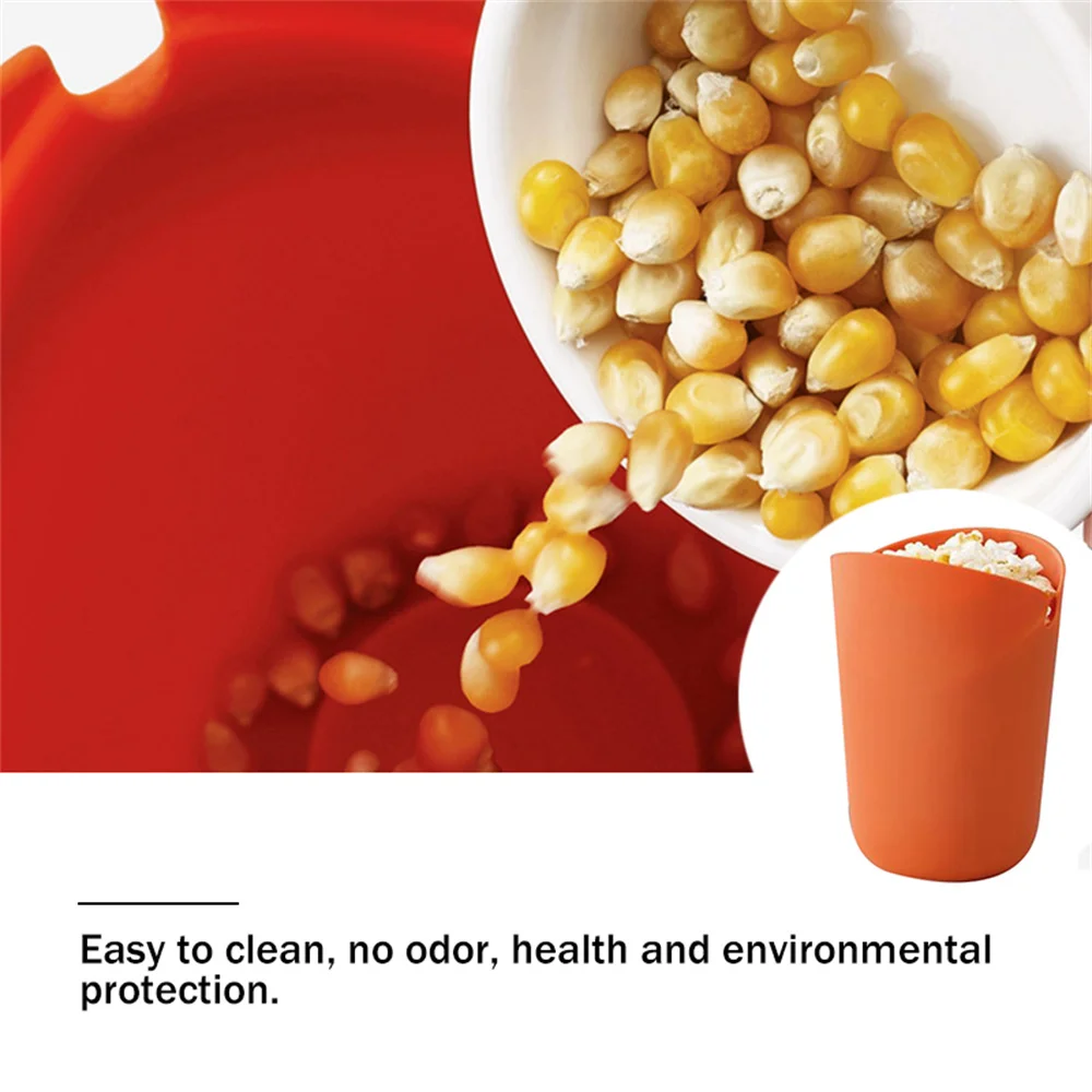 Secchio Per Popcorn Popcorn Microonde Pieghevole In Silicone Rosso Cucina Di Alta Qualità Strumenti Facili Secchio Per Popcorn Ciotola Maker Kitchen A