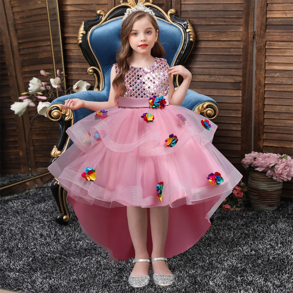 Vestido de Princesa Renda Tule Arco Íris Infantil - Festivo Festas