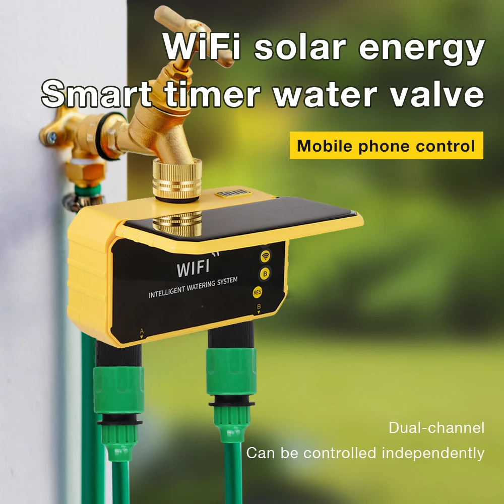 1/2/4 Ausgänge Automatisches Bewässerungssystem Solar-Bewässerungstimer Intelligentes Automatisches Bewässerungssystem für Garten Außen-Wasserhahnventil