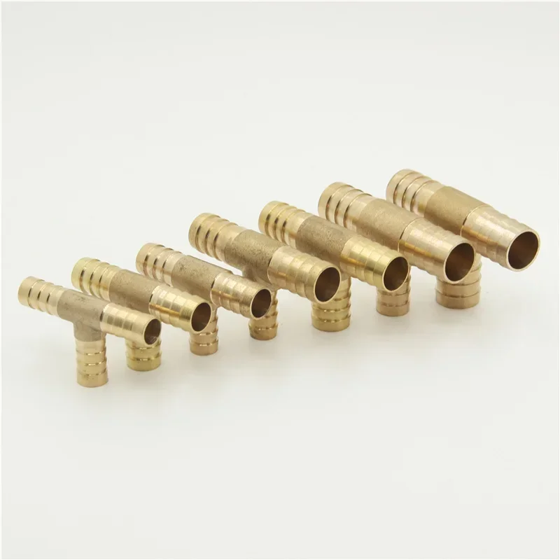 Pipe fitting brass pagoda barb equal / variable diameter 3 Way T-type 4mm 5mm 6mm 8mm 10mm 12mm 14mm 16mm oil / water gas