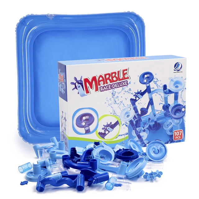 Water Play Marble Run Maze Ball Track Building Blocks DIY Construction Toys Set Children Educational Toys Gift 31-107Pcs 6