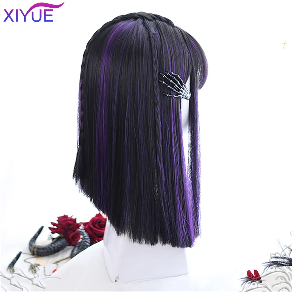 XIYUE Black Ombre Purple Short Bob Synthetic Wigs For Women Natur synthet Blonde Cosplay Synthet Natural Hair Lolita Pelucas