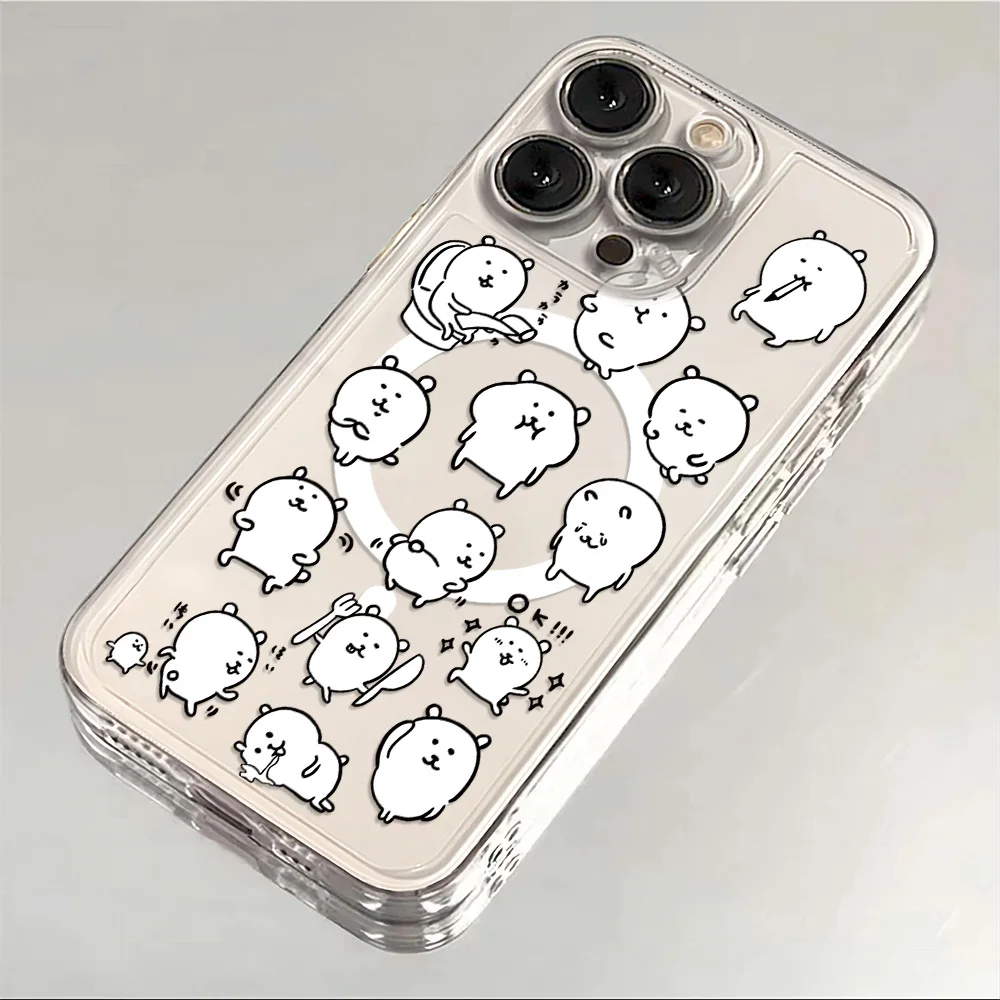 Ins Korean Letter Cute Y2K Magnetic Phone Case - Soft Clear TPU