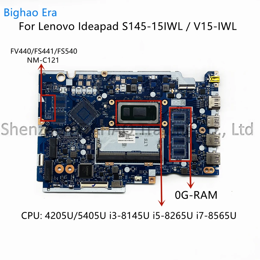 Placa-mãe Portátil para Lenovo Ideapad S14515iwl V15-iwl Fv440 Fs441 Fs540 Nm-c121 Intel i3 Cpu i5 4gb de Ram Ddr4 5b20s41727 - Imagem 2
